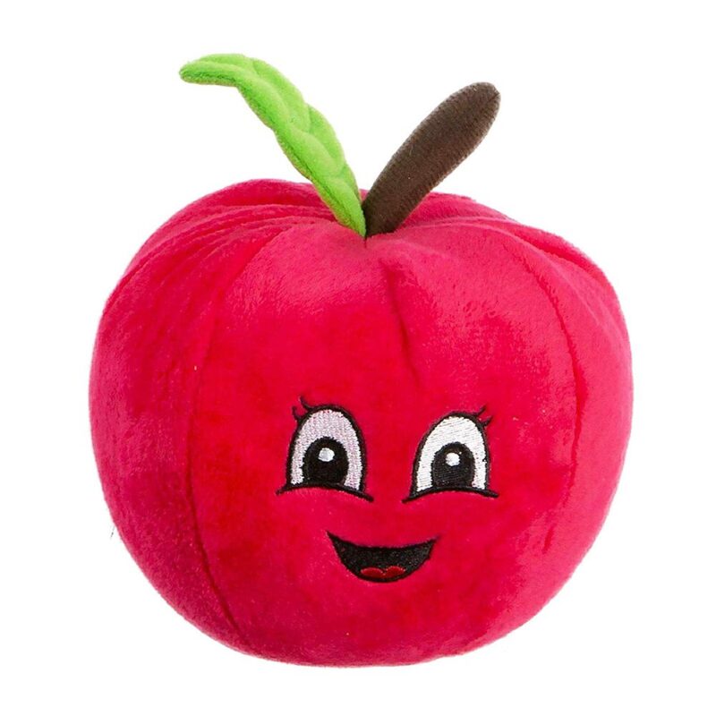 Animate Plush Red Apple Squeaker Dog Toy