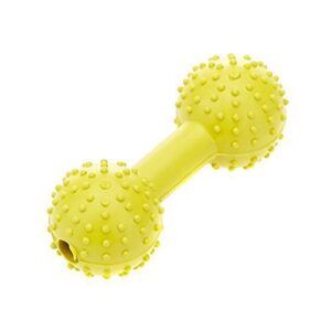 Classic Pet Products Rubber Pimple Dumbbell Dog Toy - Yellow