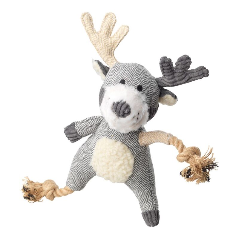 House of Paws Bushy Tail Carry Rope Tweed Stag Dog Toy