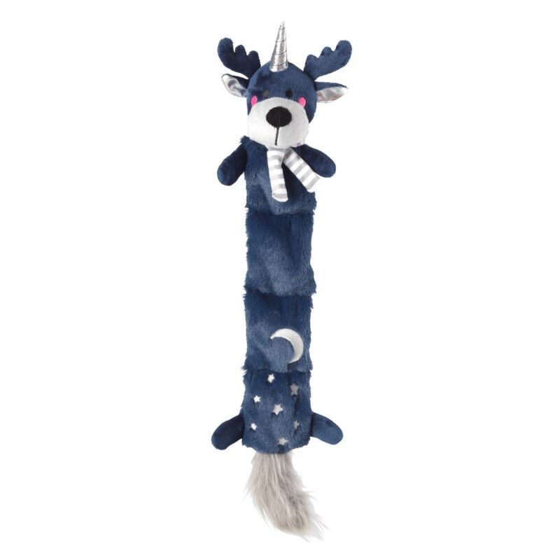 House of Paws Christmas Reindeer Multi Squeaker Starry Night Dog Toy