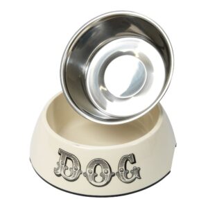 House of Paws Country Kitchen 2 in 1 Dog Bowl - Cream Large 700ml