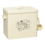 House of Paws Good Dog Food Storage Tin with Scoop - Cream Large