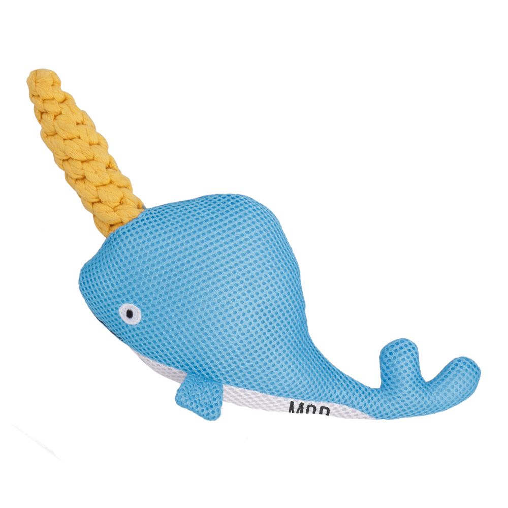 Ministry of Pets Nancy the Narwhal Plush Rope Dog Toy at