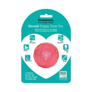 Rosewood Biosafe Puppy Treat Ball Pink